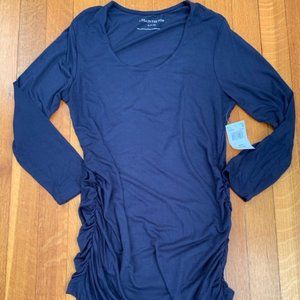 A Pea in the Pod PETITE Blue Maternity Top